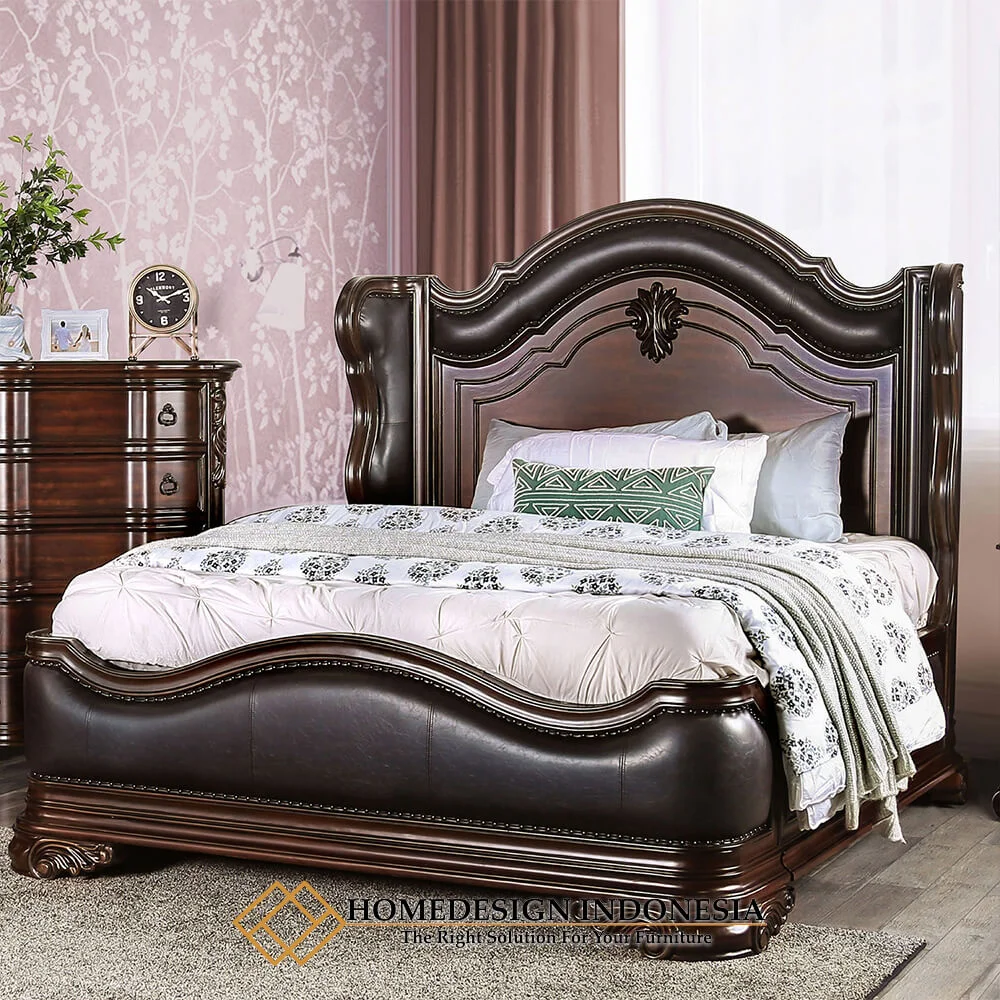 Tempat Tidur Mewah Jati Klasik Natural Europan Style HD-0994.1