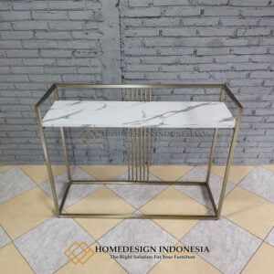 Console Table Minimalist With Carara's Top Marble Luxury HD-134
