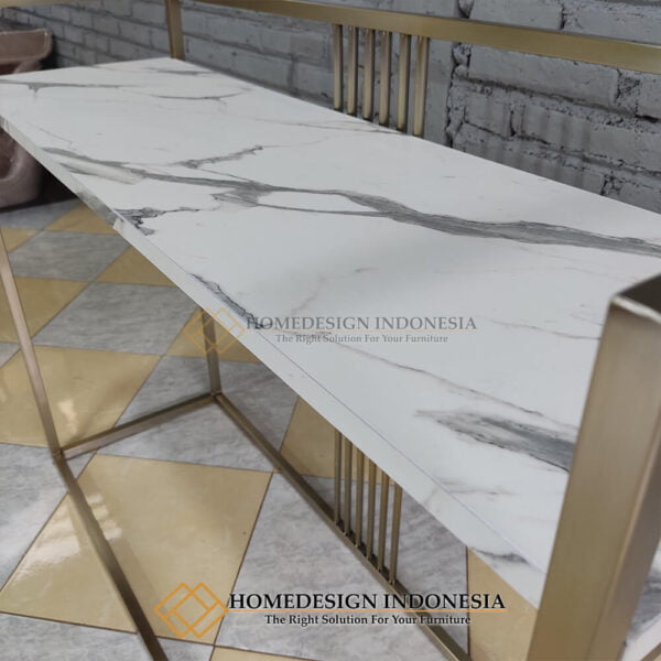 Console Table Minimalist With Carara's Top Marble Luxury HD-134.2