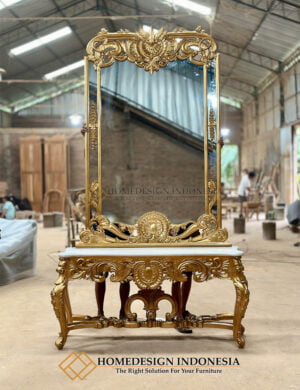 Meja Konsol Mewah Klasik Carving Gold Shine Exclusive HD-127