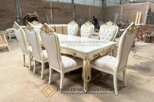 Set Meja Makan Mewah Klasik Exclusive Top Marble HD-145