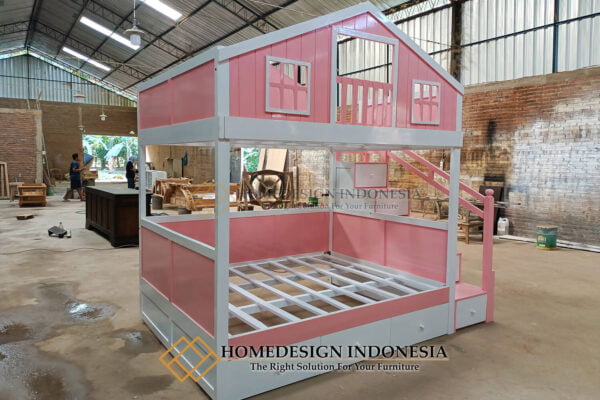 Tempat Tidur Tingkat Anak Sweety Pink Joyfull Design HD-161.1