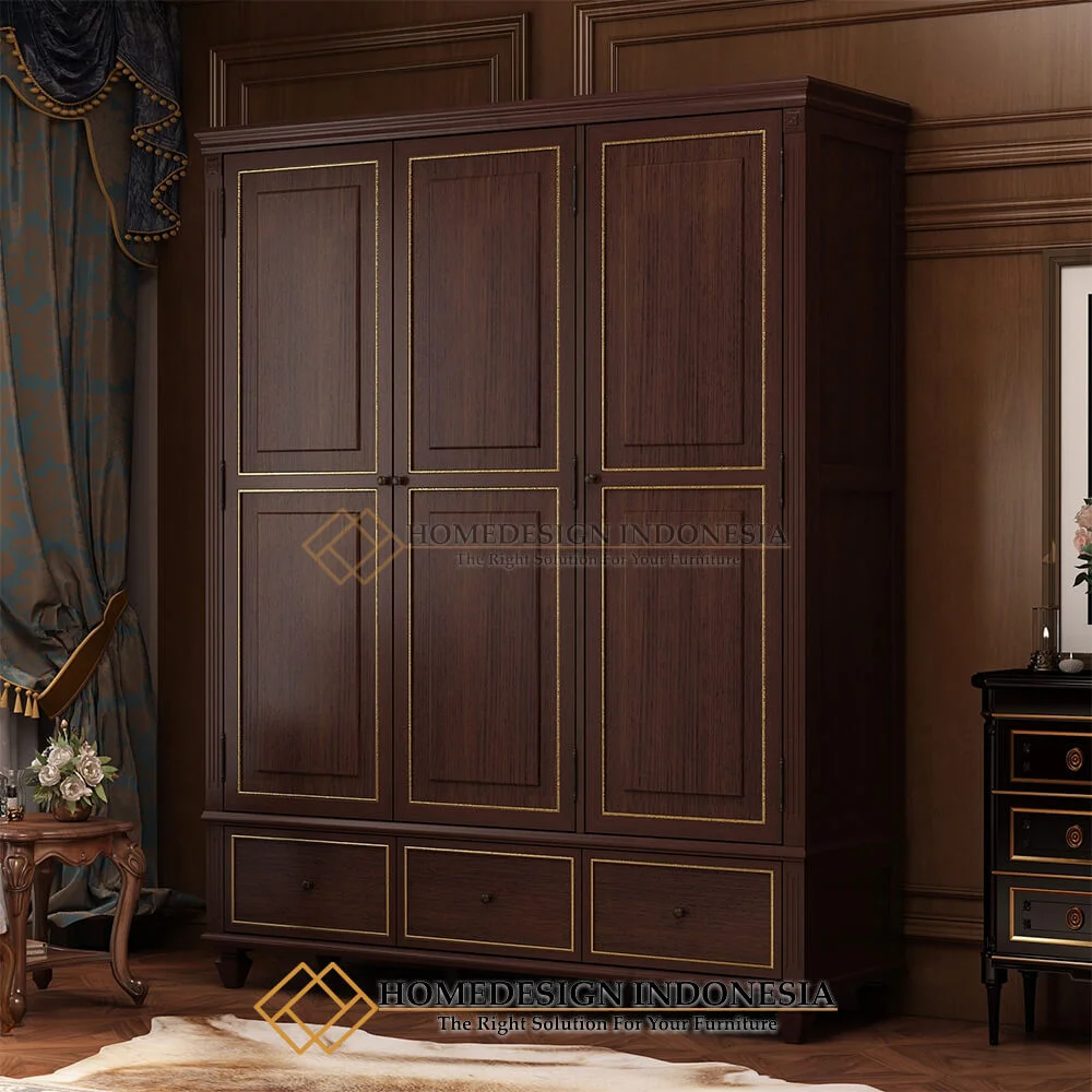 Lemari Pakaian Jati Minimalis Modern High Quality HD-199