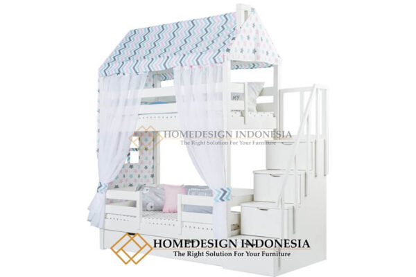 Model Tempat Tidur Anak Cantik Putih Duco Minimalis HD-170.1