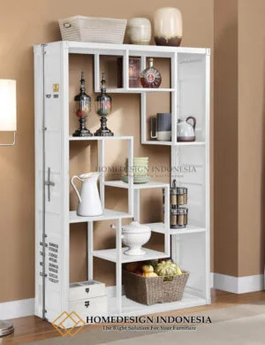 Rak Penyimpanan Minimalis Putih Duco New Modern Style HD-218