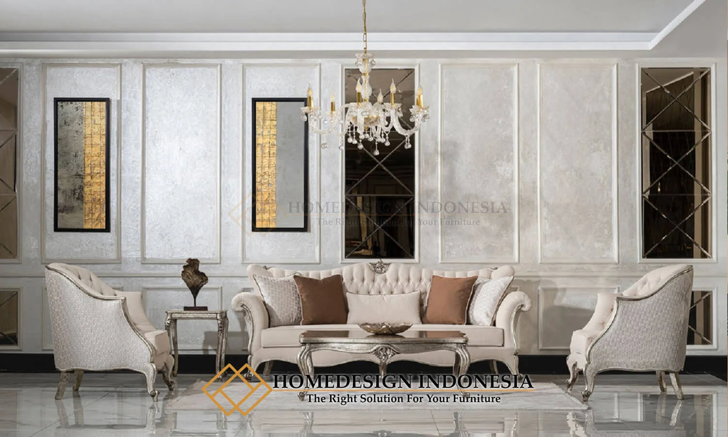 Sofa Tamu Mewah Jepara High Design Luxury Leaf Color HD-176