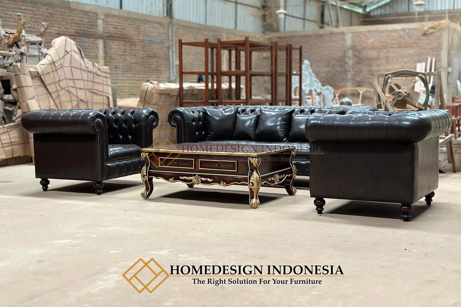 Sofa Tamu Mewah Minimalis Chesterfield Classic Elegant HD-193