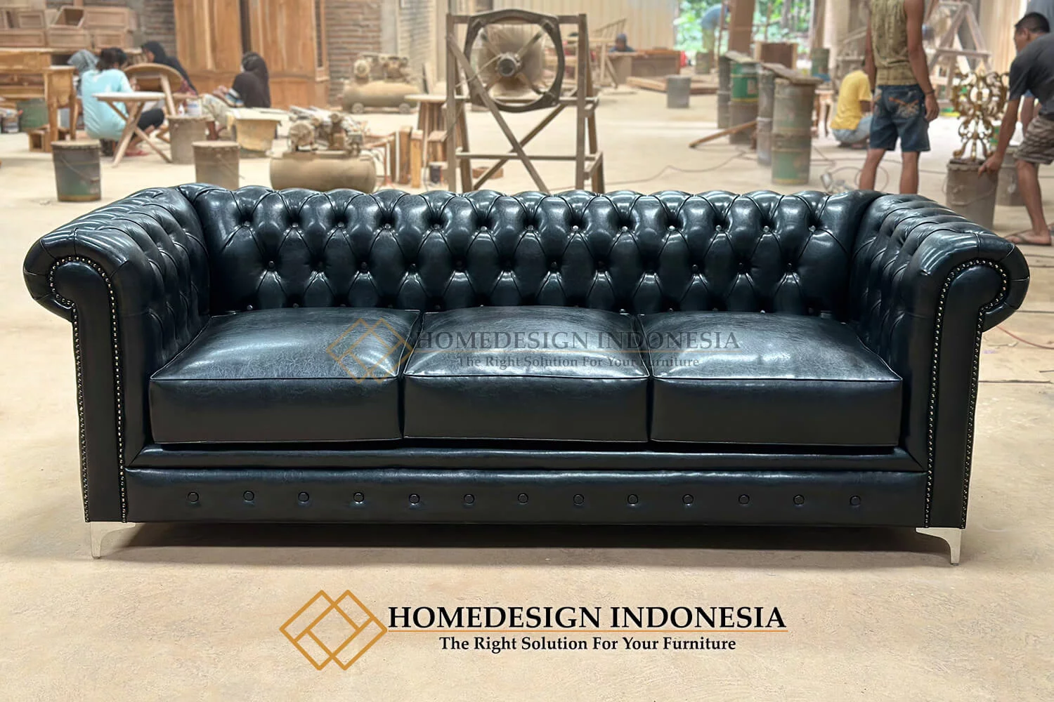 Sofa Tamu Minimalis 3 Dudukan Elegant Leather Color HD-189