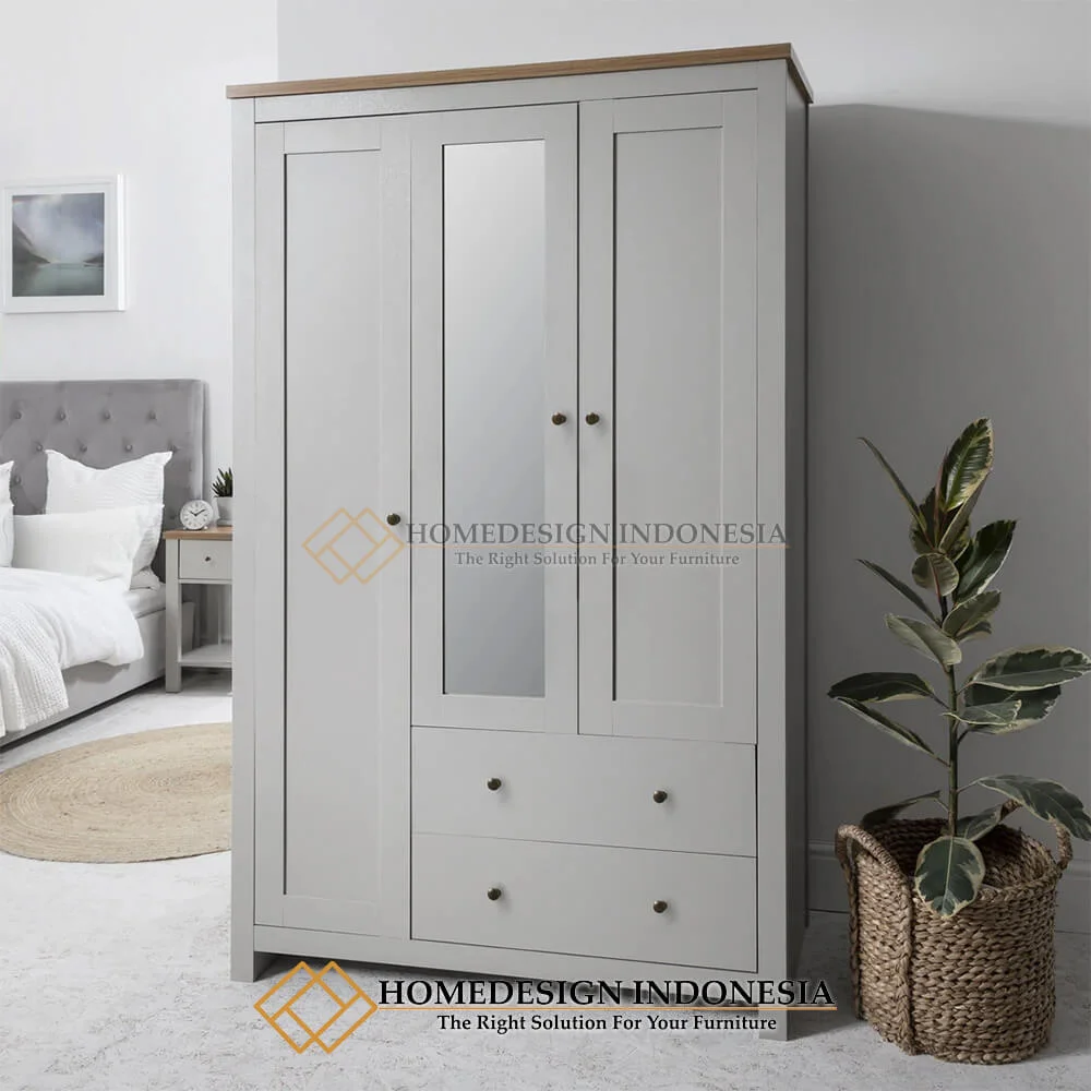 Lemari Pakaian Pintu 3 Minimalis Duco Solid Finishing HD-341 Lemari Pakaian Pintu 3 Minimalis Duco Solid Finishing HD-341