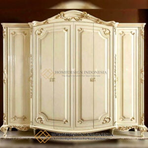 Lemari Pakaian Mewah White Camonic New Furniture Jepara HD-458