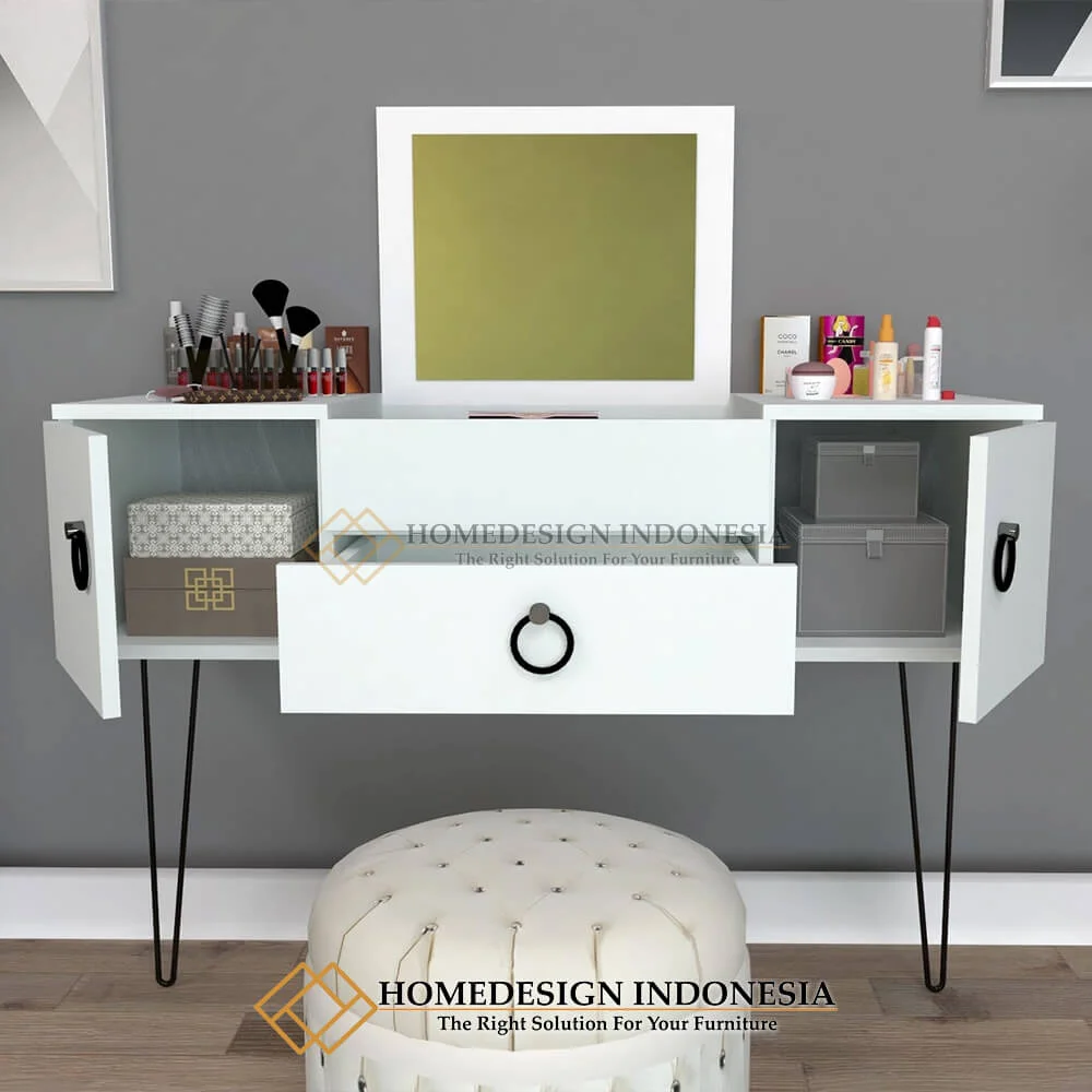 Meja Rias Putih Minimalis Modern Beauty Interior Design HD-428
