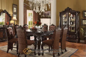 Meja Makan Mewah Jati Jepara Luxury Natural Classic Carving HD-500
