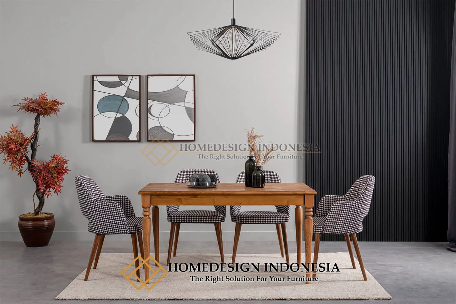 Meja Makan Minimalis Jati Narutal Classic Shabby HD-515