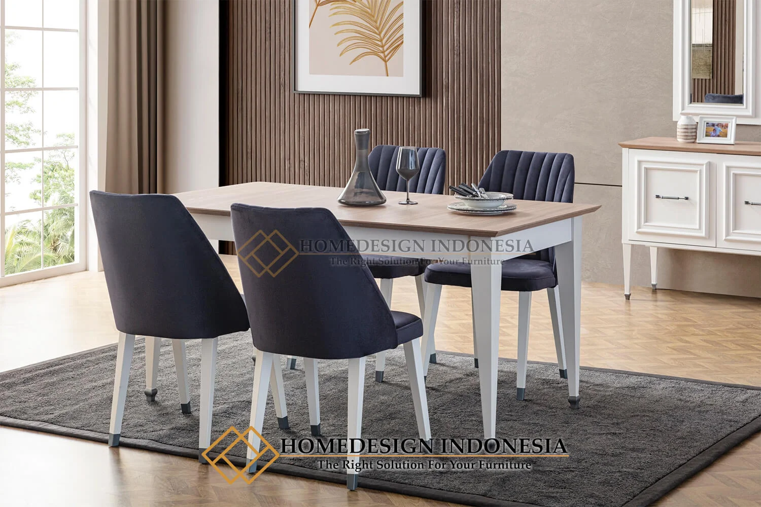 Meja Makan Minimalis Terbaru Elegant Shabby Putih Duco HD-514