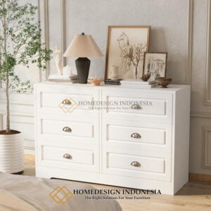 Drawer Laci 6 Minimalis Putih Duco Solid Color HD-663