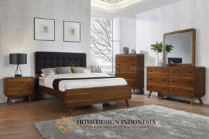 Set Kamar Minimalis Jepara Kayu Jati Natural New Retro HD-681