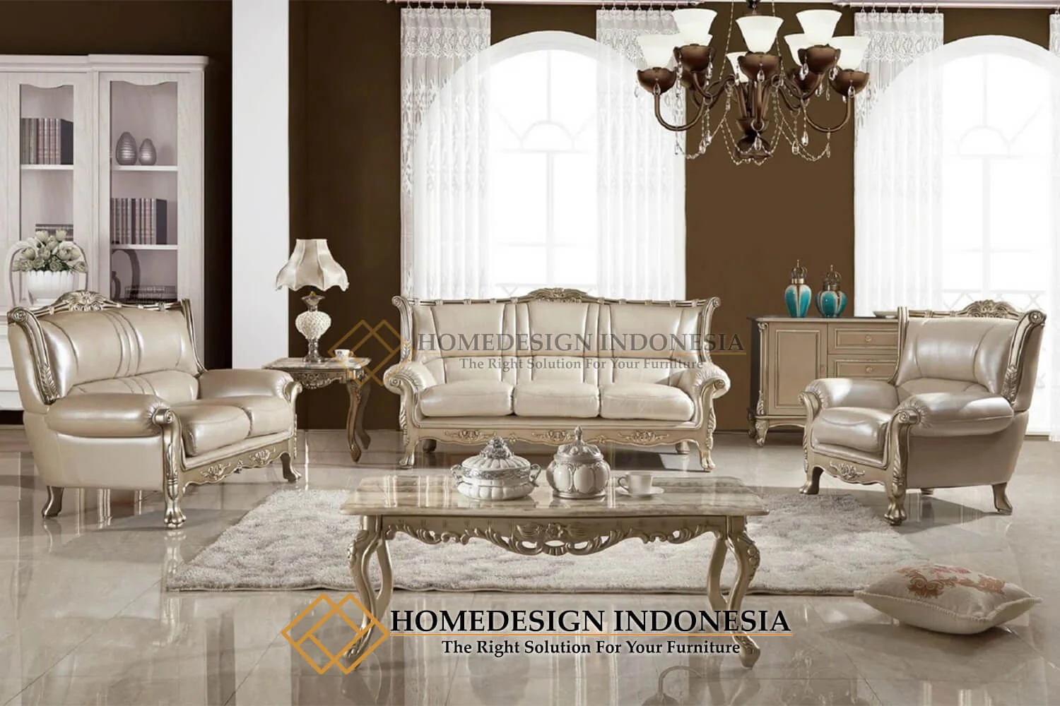 Set Sofa Tamu Mewah Jepara Solid New Duco Color HD-592