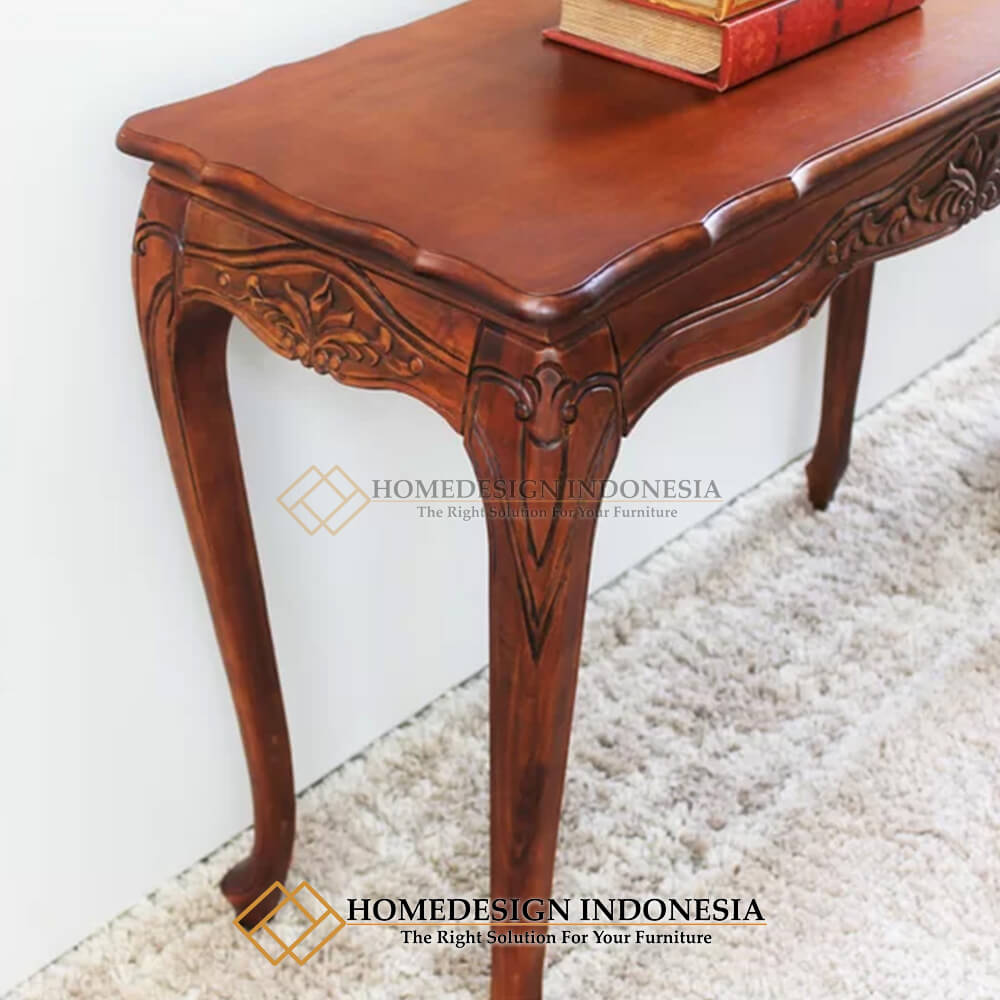 Meja Konsol Mewah Jati Klasik Natural Salak Brown Color HD-730.1