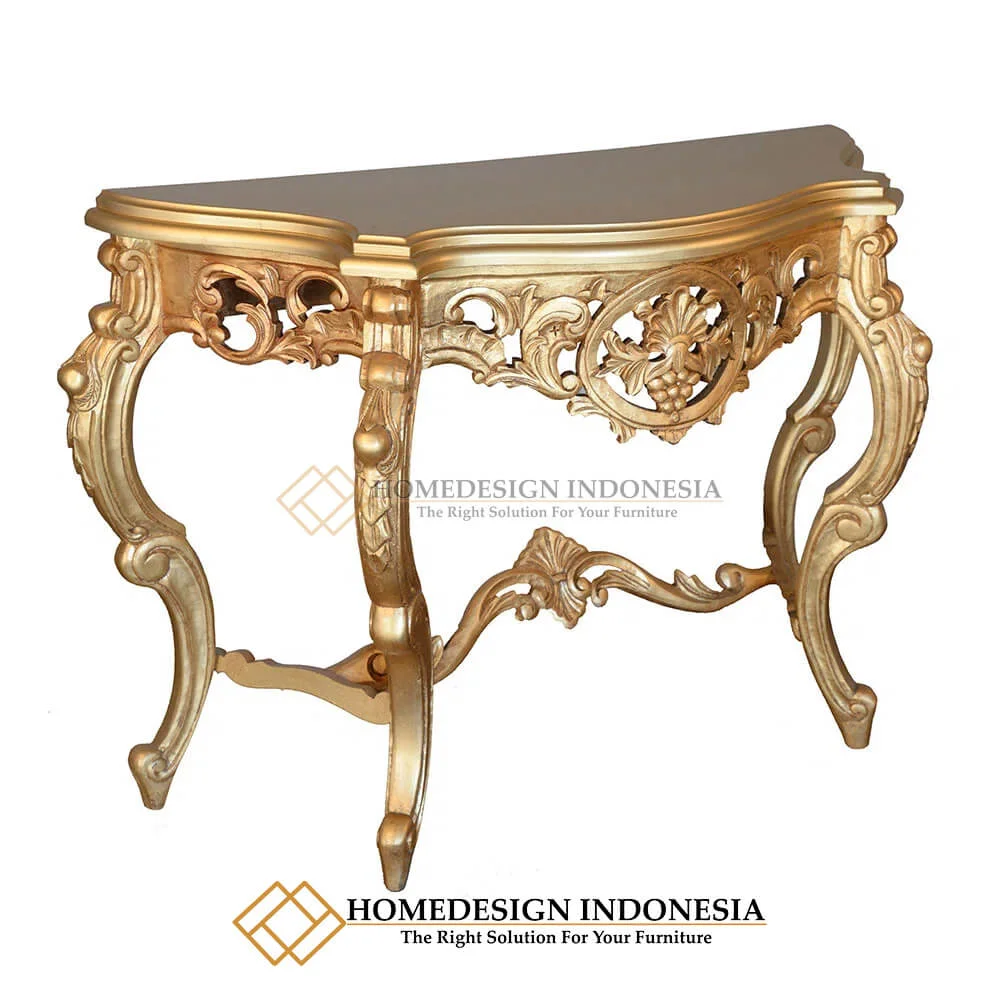 Meja Konsul Mewah Emas Elegant New Furniture Jepara HD-736