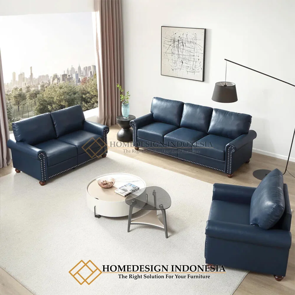 Set Sofa Minimalis Natural Luxury Leather Best Upholstery HD-746