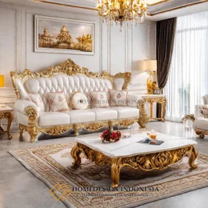 Set Sofa Tamu Mewah Emas Majestic Palace Furniture Jepara HD-702