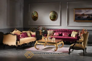 Sofa Tamu Mewah Jepara Klasik Ukiran New Leaf Color HD-812