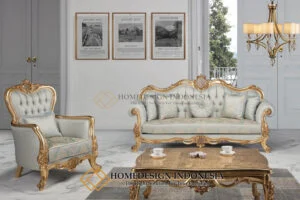 Sofa Tamu Mewah Klasik Luxury Golden Duco Glossy Color HD-811