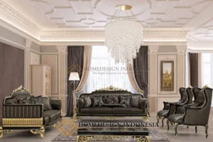 Sofa Tamu Mewah Queenza Elegant Carving Majestic Style HD-813