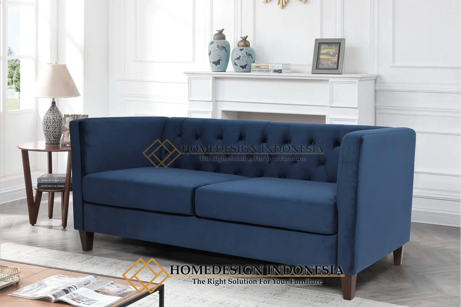 Sofa Tamu Minimalis Klasik Natural Jati Best Seller HD-741
