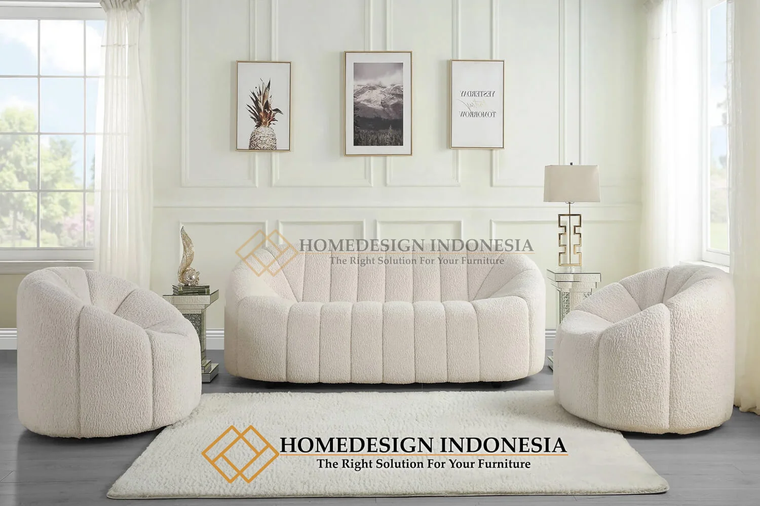 Sofa Tamu Minimalis Modern Softly New Upholstery HD-725