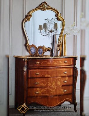 Meja Konsol Mewah Klasik Marquetry Luxury Furniture Jepara HD-896