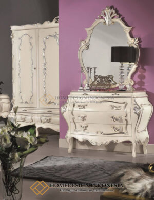 Meja Konsol Mewah Ukiran Klasik New Solid White Duco HD-902