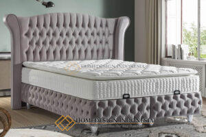 Tempat Tidur Minimalis Luxury Full Fabric Furniture Kekinian HD-886