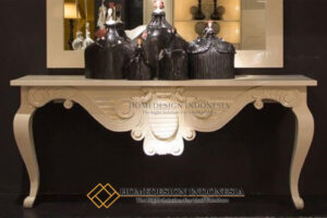 Meja Konsol Mewah Jepara Solid Duco White Camonic Luxury HD-945