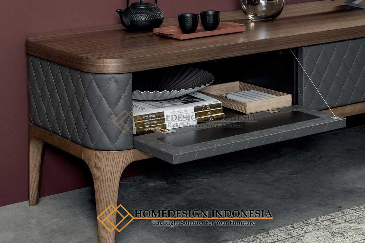 Bufet TV Minimalis Jepara Beauty Kayu Jati Classic Model HD-1108.1