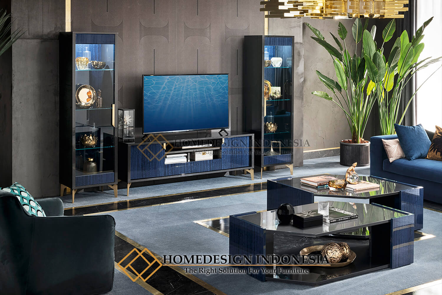 Bufet TV Minimalis Modern Solid Duco Beauty Marble Color HD-1110