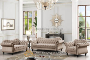 Sofa Tamu Minimalis Klasik Brown Coconut Beauty Design HD-1140
