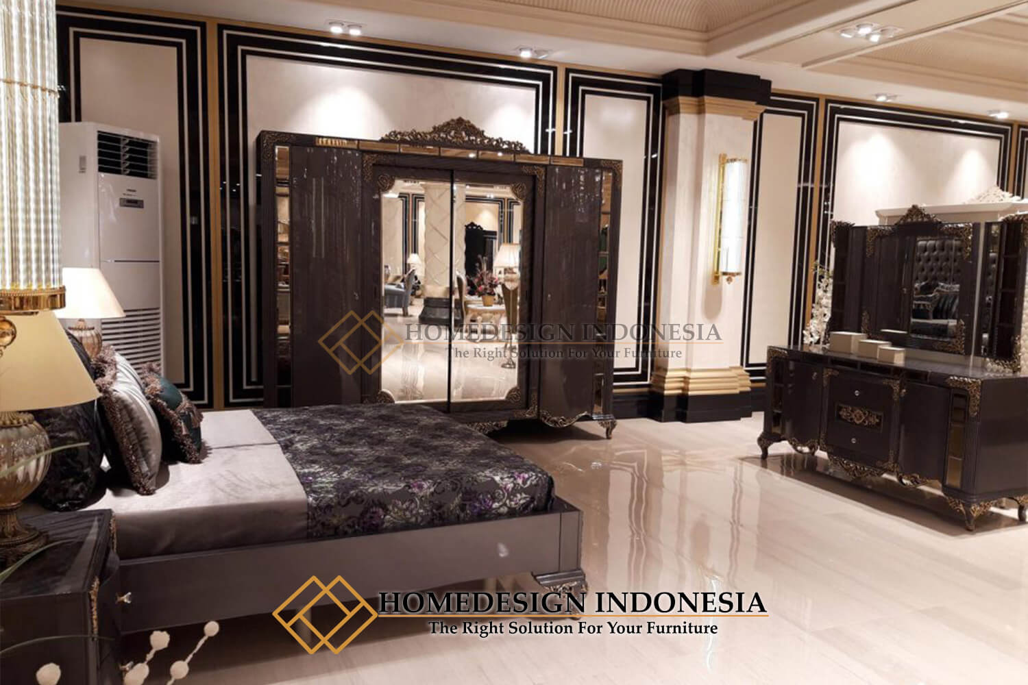 Tempat Tidur Mewah Classic Duco Luxury Carving Design HD-1283.1