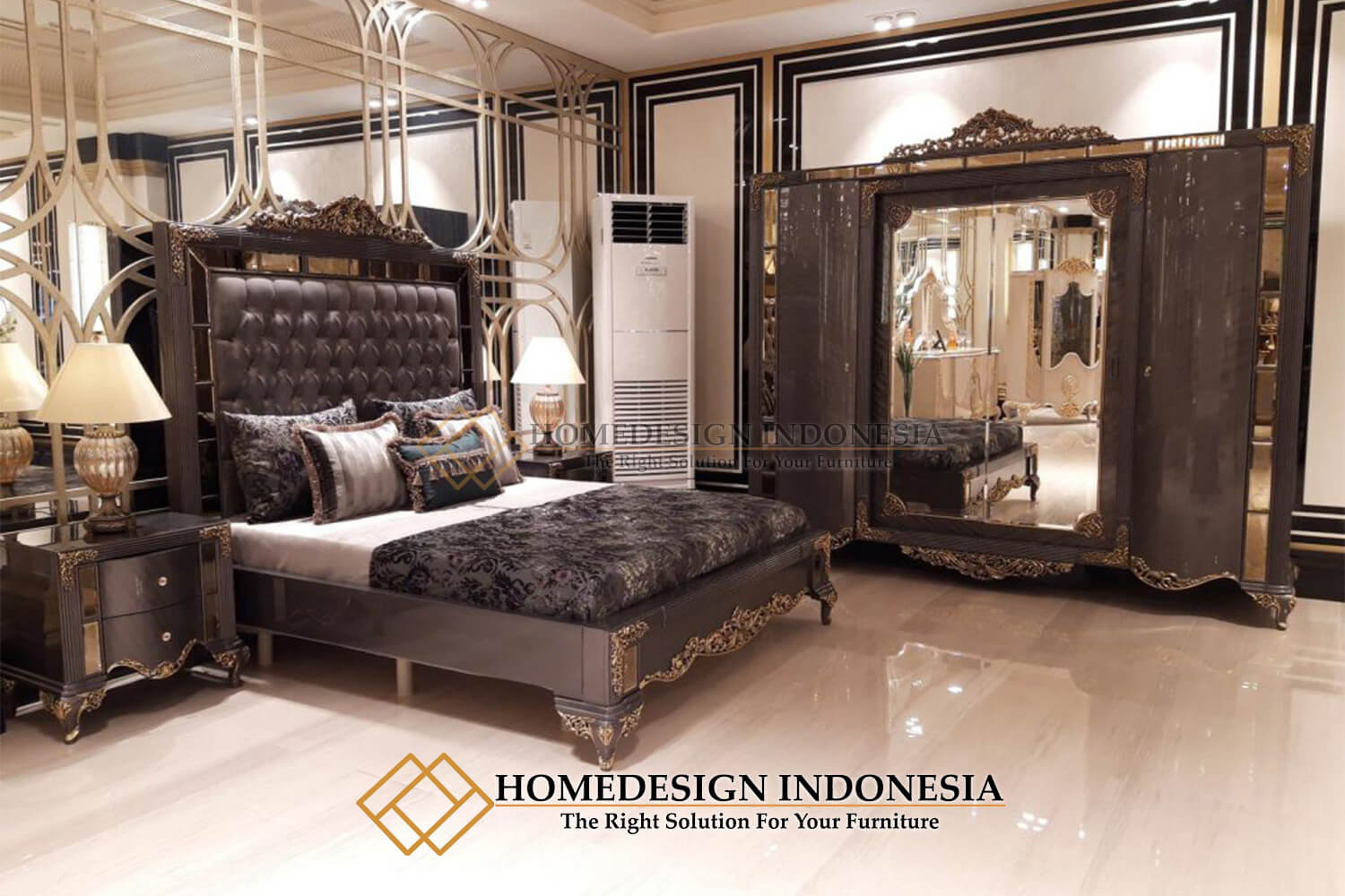 Tempat Tidur Mewah Classic Duco Luxury Carving Design HD-1283