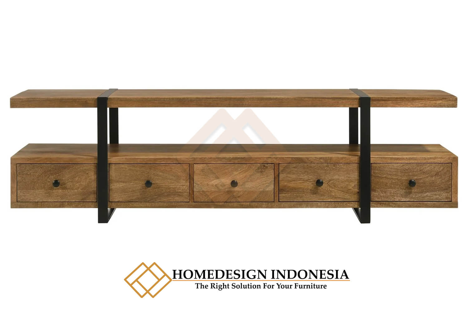 Meja TV Minimalis Jati Natural Industrial Elena Design HD-1397