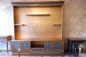 Bufet TV Mewah Golden Leaf Color Beauty Interior Design HD-1477