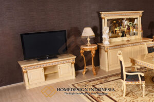 Harga Bufet TV Mewah Klasik White Ivory Color HD-1474