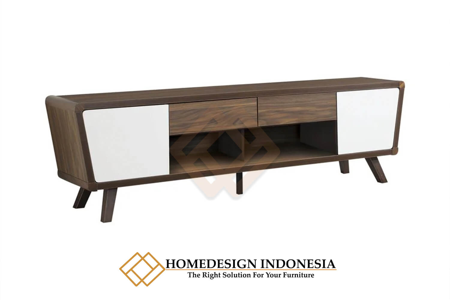Meja TV Minimalis Vintage Kayu Jati Natural Combine Color HD-1468.1