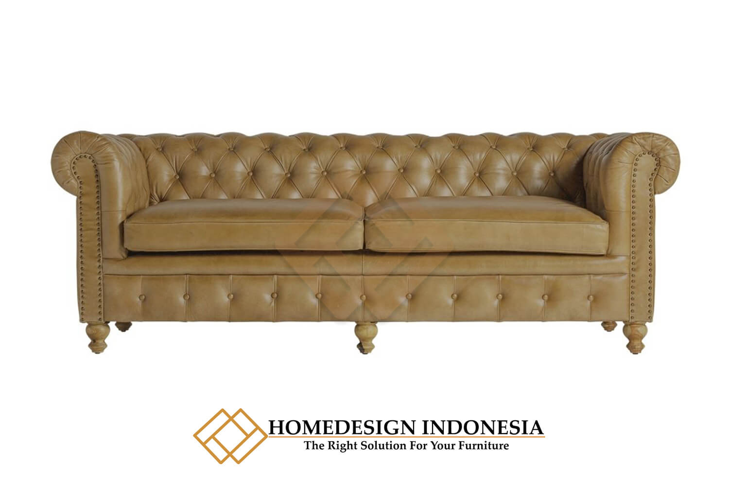 Sofa Chesterfield Klasik White Ivory Elegant Leather HD-1603