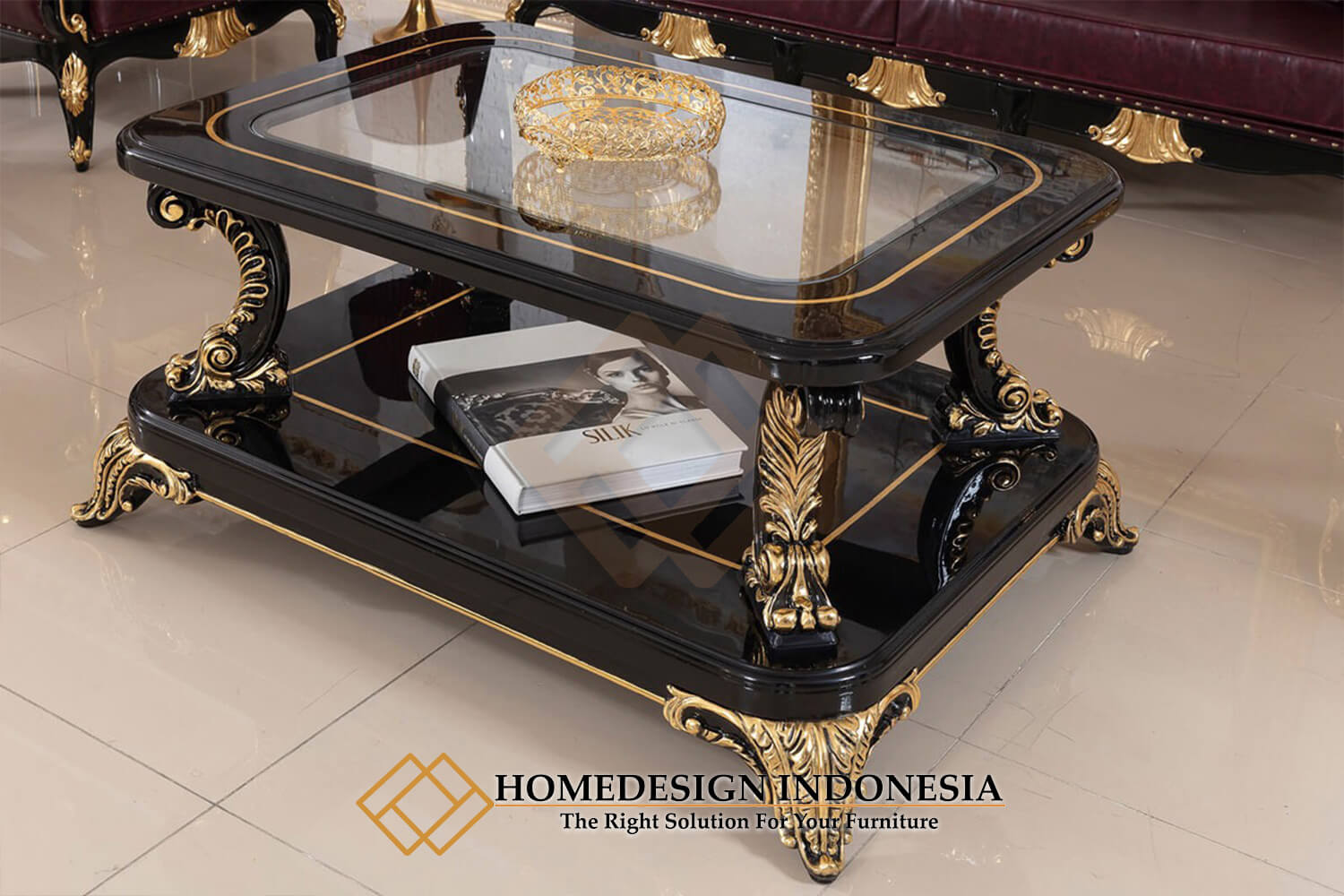Sofa Tamu Chesterfield Minimalis Mewah Ukiran Jepara HD-1607.2