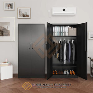 Lemari Pakaian Minimalis Black Fanta Solid Duco Color HD-1666