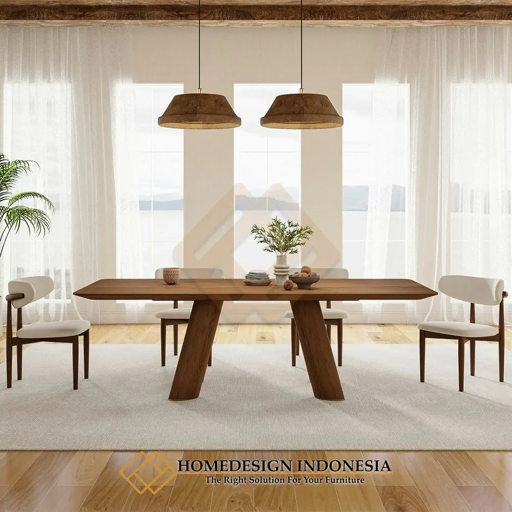 Meja Makan Jati Minimalis Modern Kayu Solid HD-1628