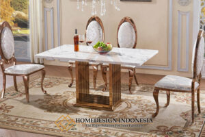 Meja Makan Minimalis Stainless Gold Champion Ramadhan Sale HD-1656
