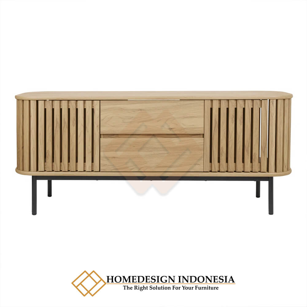 Meja TV Minimalis Jati Industrial Design Modern HD-1643.1