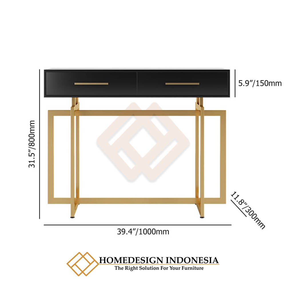 Promo Ramadhan Meja Konsul Minimalis Stainless Glossy Gold HD-1632.1
